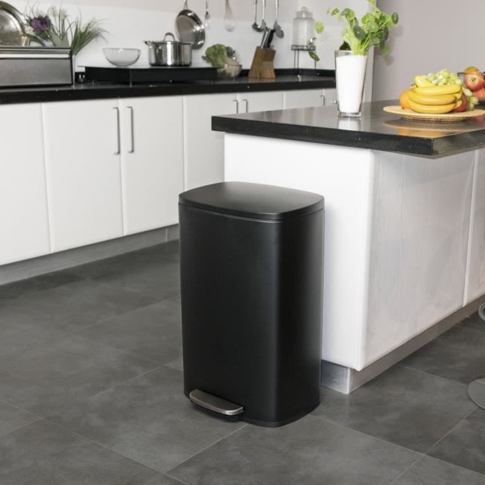 Kitchen Move Keukenafvalbak Met Pedaal Admiral 50l Design Mat Grijs Roestvrij S