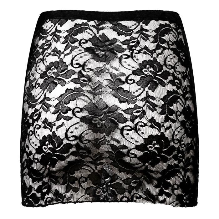 YIZYIF Jupon Dentelle Mini Jupe Transparente Sexy Femme Lingerie