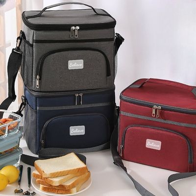 Sac à Dos Isotherme En Tissu Oxford De Grande Capacité En Feuille D' Aluminium, Sac à Déjeuner Isotherme Pratique Pour Pique-nique (gris