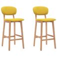 #75626 Lot de 2 Tabourets de bar Style Scandinave - Chaises de bar - Tabouret de salon Jaune moutarde Tissu Meuble©-0