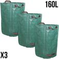 Lot de 3 sacs de déchets 160L en PP 150g-m² autoportants - Linxor-0
