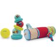 LUDI - Coffret d’éveil - Set de jouets spécial développement sensoriel | Pyramide + Balle à picot + rouleau gonflable - dés 6mois-0