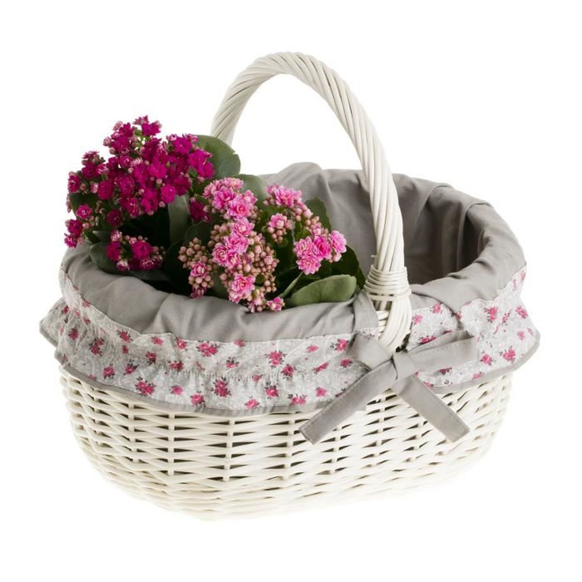 Panier en osier blanc avec anse,Panier, gondole de courses ...