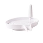 Porte savon blanc avec support bagues - Blanc - 14.5 cm X 10.5 cm X 9.5 cm - ASTUCEO