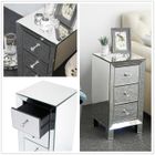 ALIGHTUP Lot de 2 Table de chevet miroir en Verre avec 3 tiroirs,30 x 30 x 60cm Meuble Chambre à Coucher