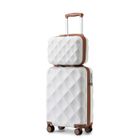 British Traveller Set de 2 Valises Cabine 53x35x21cm+Vanity Case Valise Rigide Valise de Voyage avec roulettes et Serrure TSA,