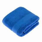 HOMESCAPES Serviette 100% Coton Bleu Roi 50 x 90 cm