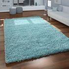 PACO HOME Tapis Poils Longs Salon Turquoise Bleu Moelleux Doux Shaggy Résistant [300x400 cm]