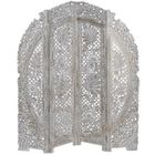 PEGANE Paravent de 4 pans en MDF coloris naturel - blanc - Longueur 156 x Hauteur 182 x Profondeur 2 cm