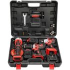 Pack 3 outils Perceuse visseuse à percussion,Clé à chocs sans fil Brushless,Meuleuse angulaire sans fil TEENO 20V 2*Batteries 3Ah