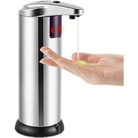 250ml Distributeur de savon sans contact, distributeur de savon en acier inoxydable avec capteur de mouvement infrarouge