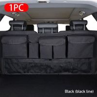 Organiseur - rangement,Organisateur de coffre de voiture multi-poches,sac de rangement suspendu pour siège arrière - Black[A4626]