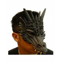 Demi-masque dragon noir - Horror-Shop.com - Accessoire de costume - Adulte - Halloween, Cosplay & LARP