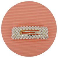 Barrette cheveux clip perles rectangulaire - pince cheveux perles 7.5cm - RC006265