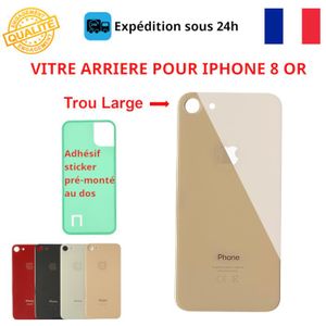 Vitre Arrière Rose Pour IPhone 8 Plus Avec Gros Trou - Neuf Sous Blister, Compatible Universel