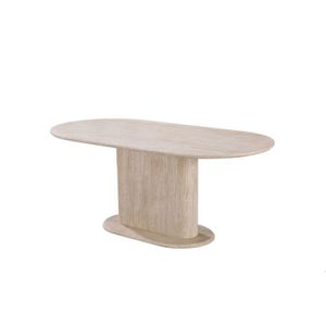 Table à manger ovale effet travertin 160cm - Cdiscount