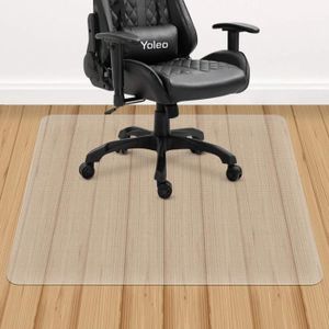Tapis de protection de sol pour chaise de bureau, 90 x 120 cm, noir, tapis  de protection de sol pour sols durs, résistant aux rayures, tapis de chaise  de bureau pour stratifié 