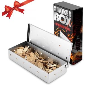FUMOIR Boîte Fumoir Barbecue - Générateur Fumée Froide - pour BBQ Gaz, Electrique, Charbon (22,2 x 9,6 x 4,4cm).[Z1469]