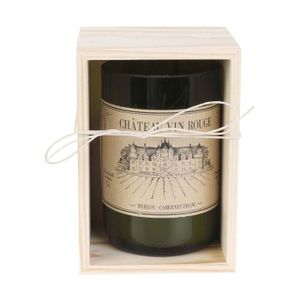BOUGIE DÉCORATIVE Bougie senteur bois de Santal en coffret oenologie Château vin rouge Vert