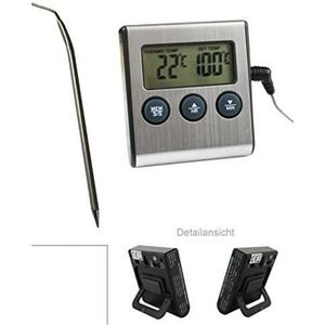 Thermomètre de cuisson sans fil avec 4 sondes en acier inoxydable, plage de  température: -20°C~300°C, écran LCD couleur, minuteur - Cdiscount Maison