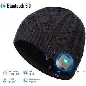 Flyproshop Bonnet Bluetooth Music Hat avec lumière LED Coupe-Vent et Snowpoof Cap avec Casque stéréo sans Fil écouteur Casque Haut-Parleur pour Les Sports de Plein air 