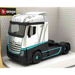 VOITURE - CAMION Miniatures montées - Mercedes Actros Gris et vert 