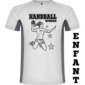 T-SHIRT MAILLOT DE SPORT T-shirt enfant bicolor gris et blanc sport handbal