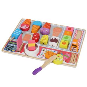 DINETTE - CUISINE Qqmora Jouet de maison de jeu Maison de jeu jouet simulé cuisine éducative en bois semblant jouer jouet pour 3 ans jeux d'activite