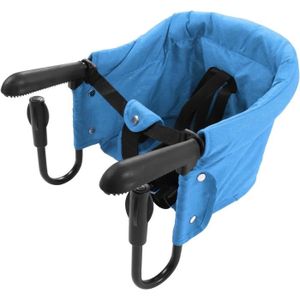 CHAISE HAUTE  Chaise haute portable pliable pour table - TRAHOO - Siège de table - Bleu - Ceinture de sécurité à 3 points