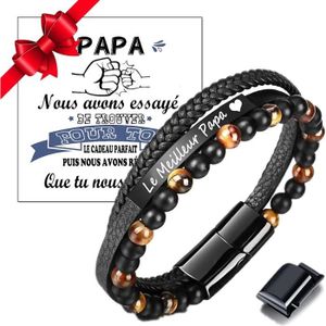 BRACELET - GOURMETTE Cadeau Fete Des Peres - Cadeau Papa Bracelet Cadea