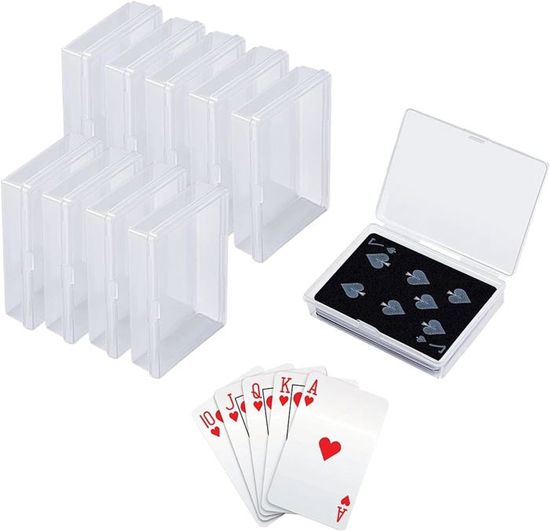2 Boîtes De Rangement Transparentes Pour Cartes à Jouer - Format 9.5x7x2.4cm, Empilables, Protection Optimale