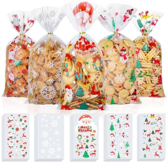 50 Pièces Sachets Bonbon Transparents 20x30cm Avec Nœuds à Tirer - Sacs Cadeaux Pour Biscuits Et Gourmandises