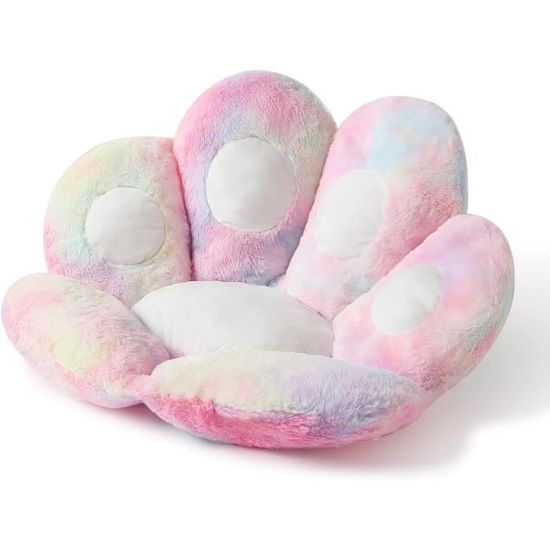 JAWSEU Coussin de Chaise Kawaii en Forme de Chat, Coussin en Peluche avec Support de Dossier Mignonne Coussins de Sol de Canapé Coussin de Siège Coussin de Canapé Doux pour Bureau Maison