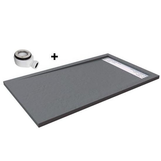 receveur de douche en ardoise avec cadre 90 x 140 cm gris fonce ral 7015 cdiscount bricolage