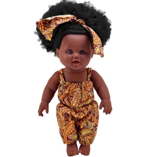 Poupée de bébé fille de 60CM, de haute qualité, à la peau foncée,  afro-américaine, avec racines, cheveux longs bouclés, faite - Cdiscount  Jeux - Jouets