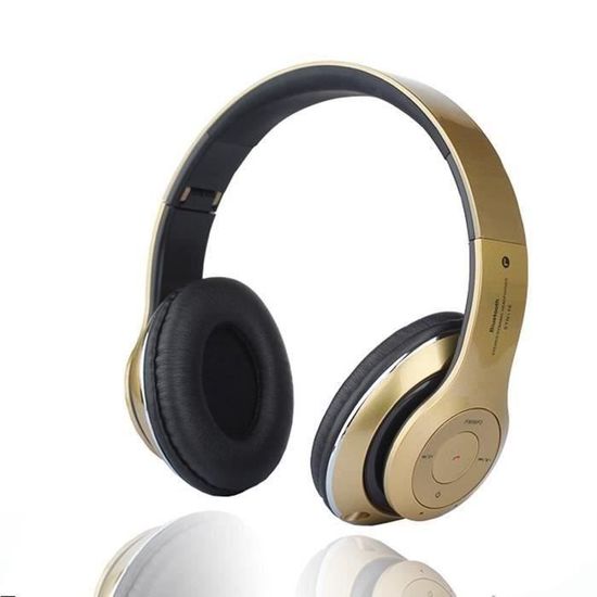 Écouteurs Bluetooth 4.0 + EDR Sans fil Pliable Écouteur Filaire Stéréo  Casque musical Sur l'oreille Carte TF Radio FM Mains libres avec Mic 
