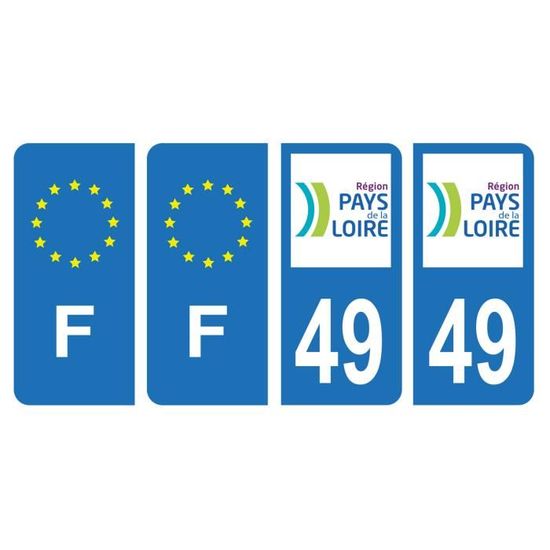 Lot 4 Autocollants Plaque Immatriculation Voiture Auto Département 34