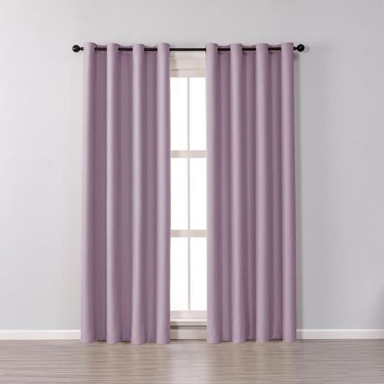 Lot De 2 Rideaux Occultants Enfant Rose Clair Avec Étoiles Argentées Brillantes – Chambre Bébé Fille, 137 X 132 Cm + Embrasses Incluses