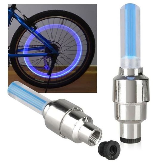 2 pièces lumière de pneu de valve de voiture, LED voiture moto néon lampe flash LED bouchon de valve de pneu lumières de roue de vélo LED bouchon de valve