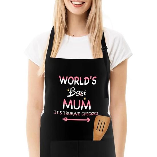 Tablier De Cuisine Pour Mamie - Message "Tout Est Meilleur Quand Mamie Cuisine", Réglable, Cadeau Fête Des Mères/Noël - 2