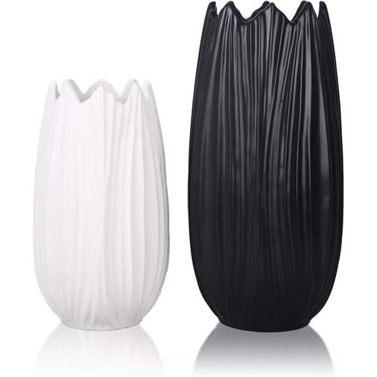 Lot De 2 Figurines Chats En Céramique – Noir Et Blanc – Modernes Et Déco – Vintage