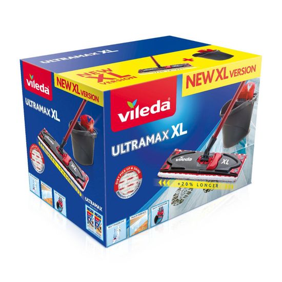 3 Recharges Microfibre Vileda UltraMax XL - Lavables 40°C - 51x14cm - Nettoyage Profond Des Sols