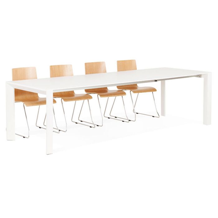Table design extensible 'MAMAT' blanche mate
