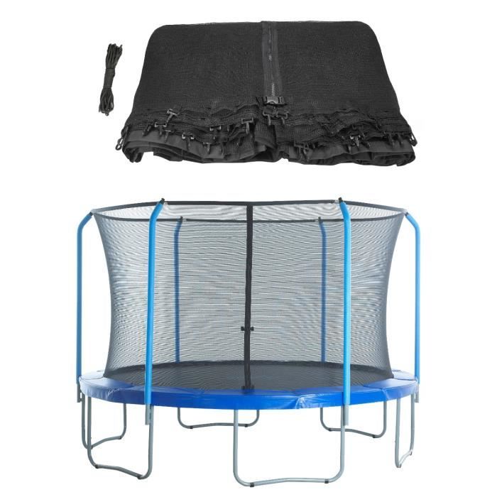 Filet de Sécurité de Remplacement pour Trampoline Rond 3.6 m - 4 Poteaux Incurvés et Cerceau Supérieur (poteaux non inclus)