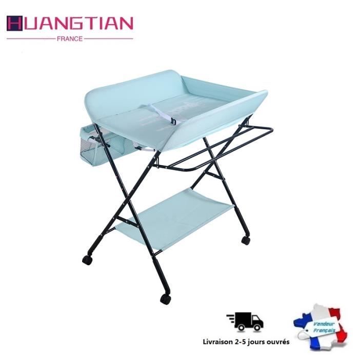 HUA. Table à langer portable & Table de massage pliable & Table de serviette de bébé - Bleu