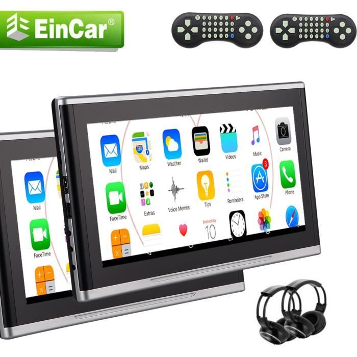 Double 2PCS voiture 10,1 pouces Têtière Grand écran LCD voiture lecteur DVD - Multimédia Télécommande Siège appuie-tête USB SD IR