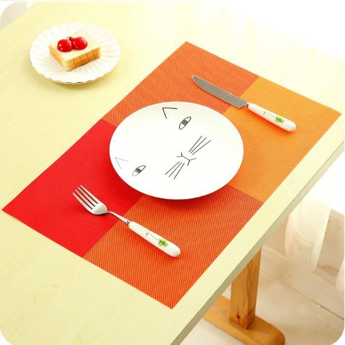 Lot de 4 Sets de table - 45x30 cm - Treillis - Orange
