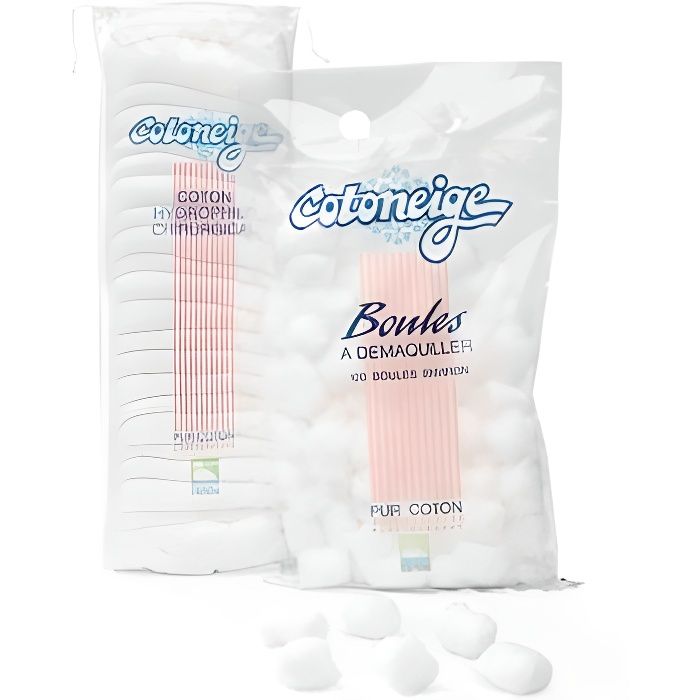 Boules de coton à démaquiller x100