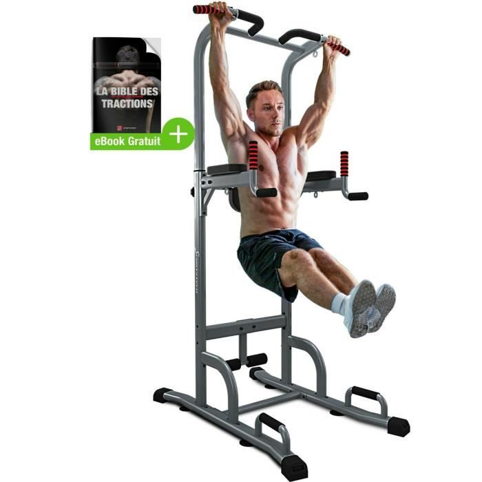 Chaise romaine Power Station PT300 Musculation, Traction, abdominaux/poignées, dos, épaules,pompe, Triceps Fitness,4 pieds réglables