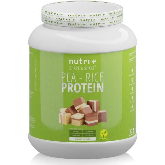 NUTRI-PLUS PEA RICE PROTEIN - Poudre de protéines végétaliennes - Nougat - PROTEINES - 1000g